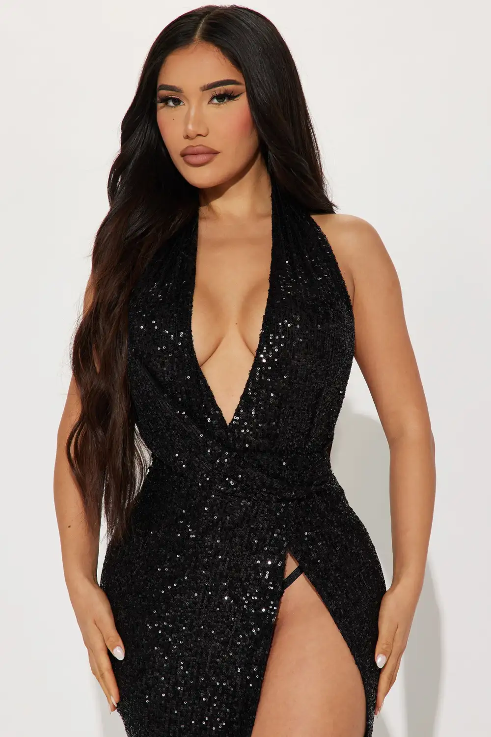 Galore Fantasy Sequin Maxi Dress - Black