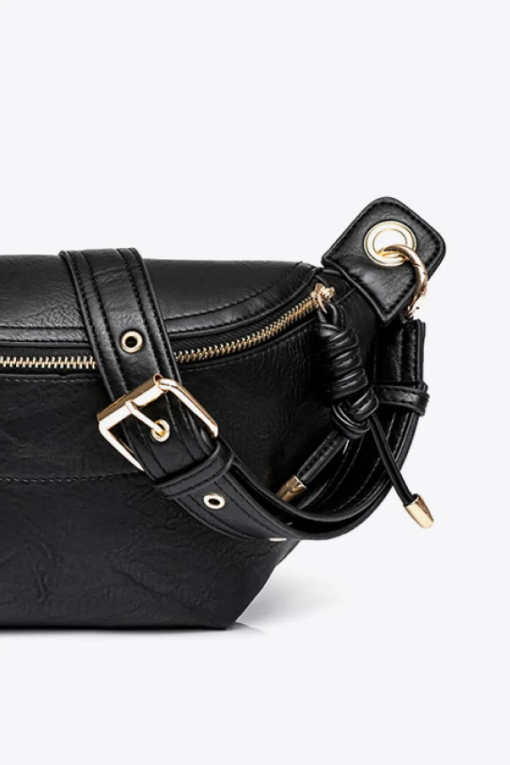 Chain Strap Faux Leather Crossbody Bag