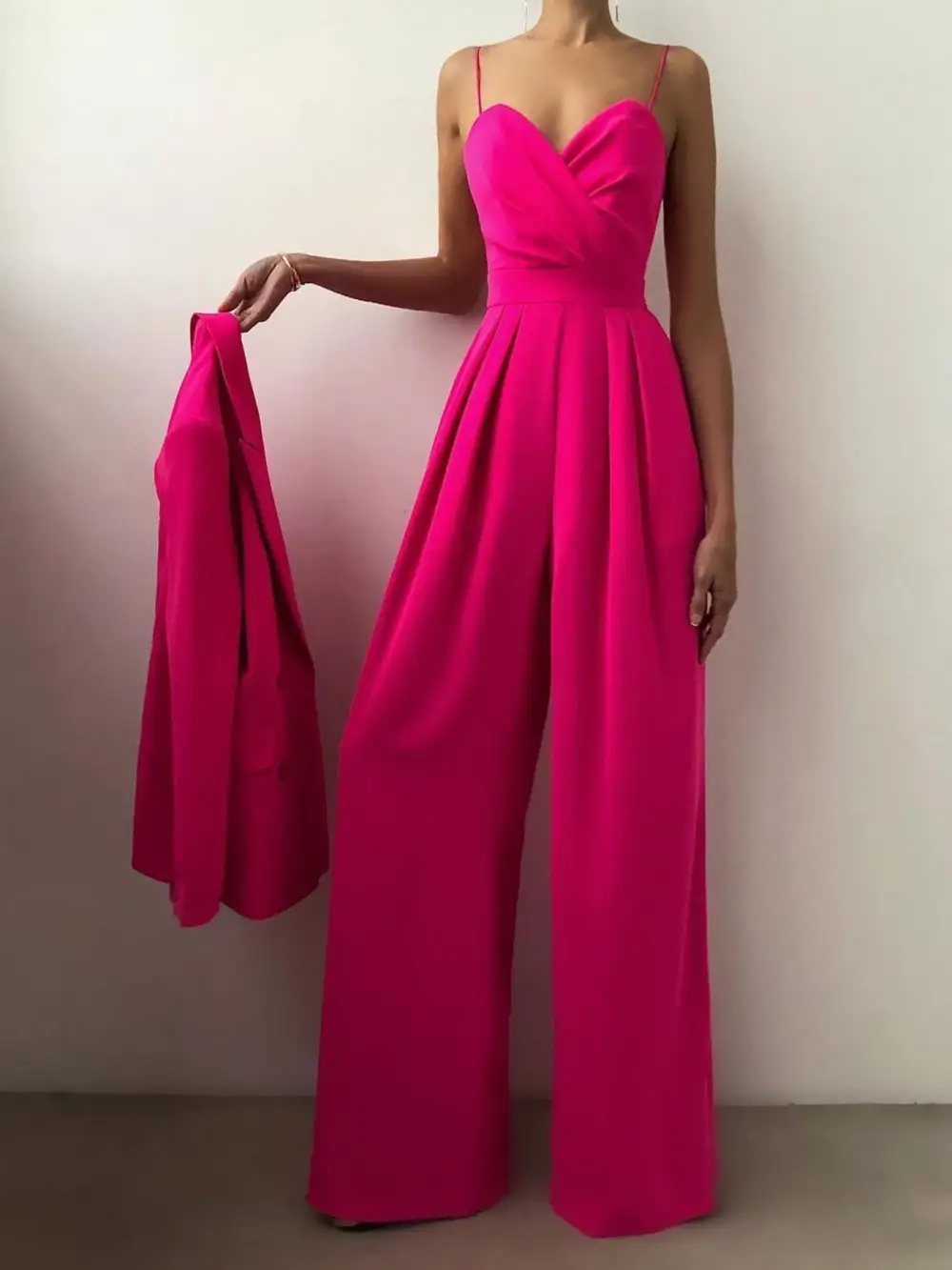 Spaghetti Strap Wide Leg Jumpsuit