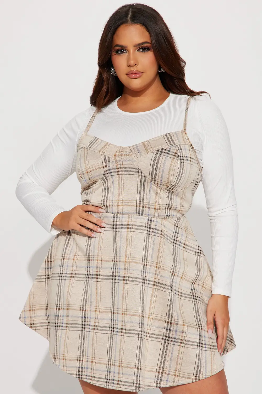 Sarah Lee Mini Dress - Tan/Multi
