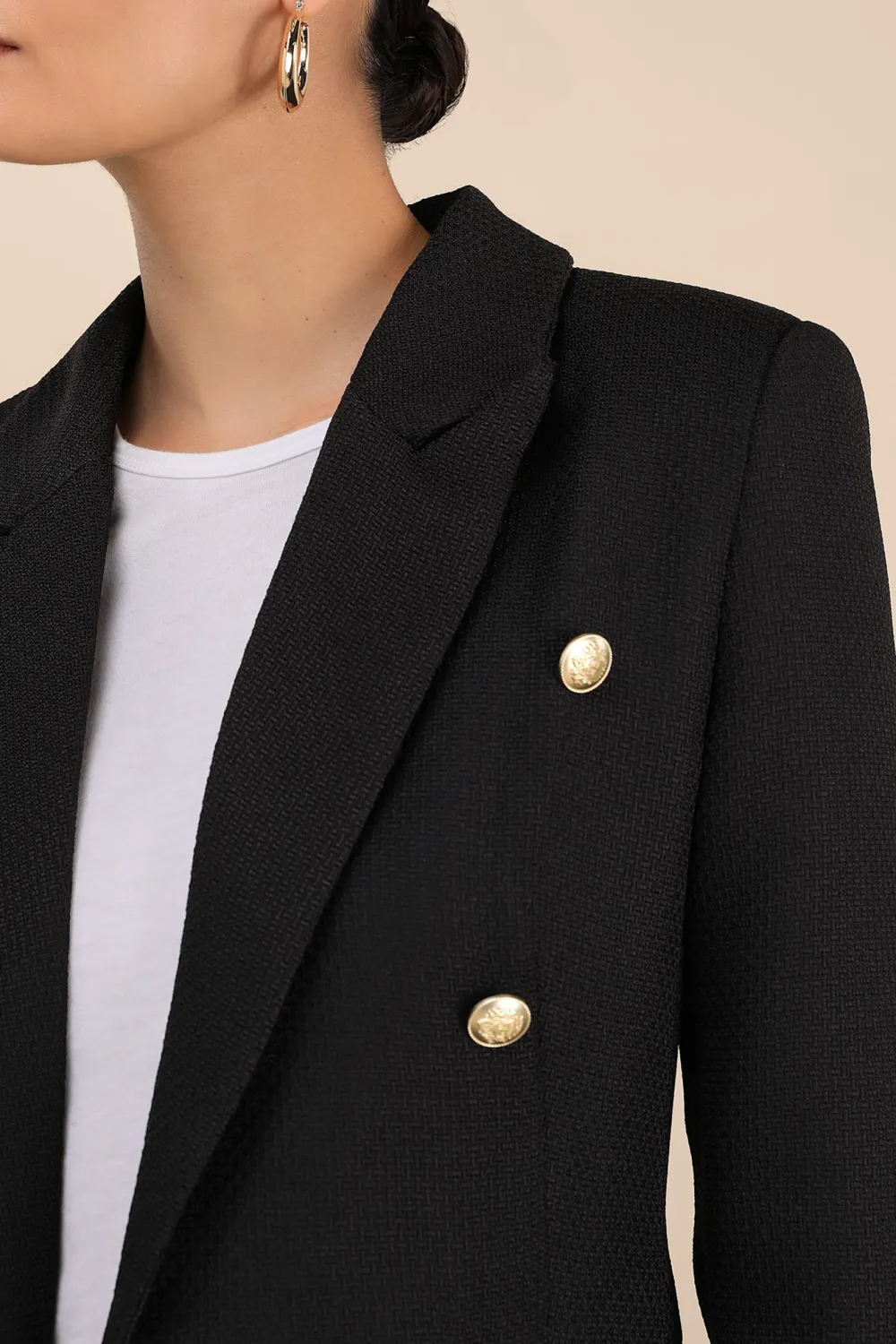 Casual Style Oversized Double-Breasted Blazer