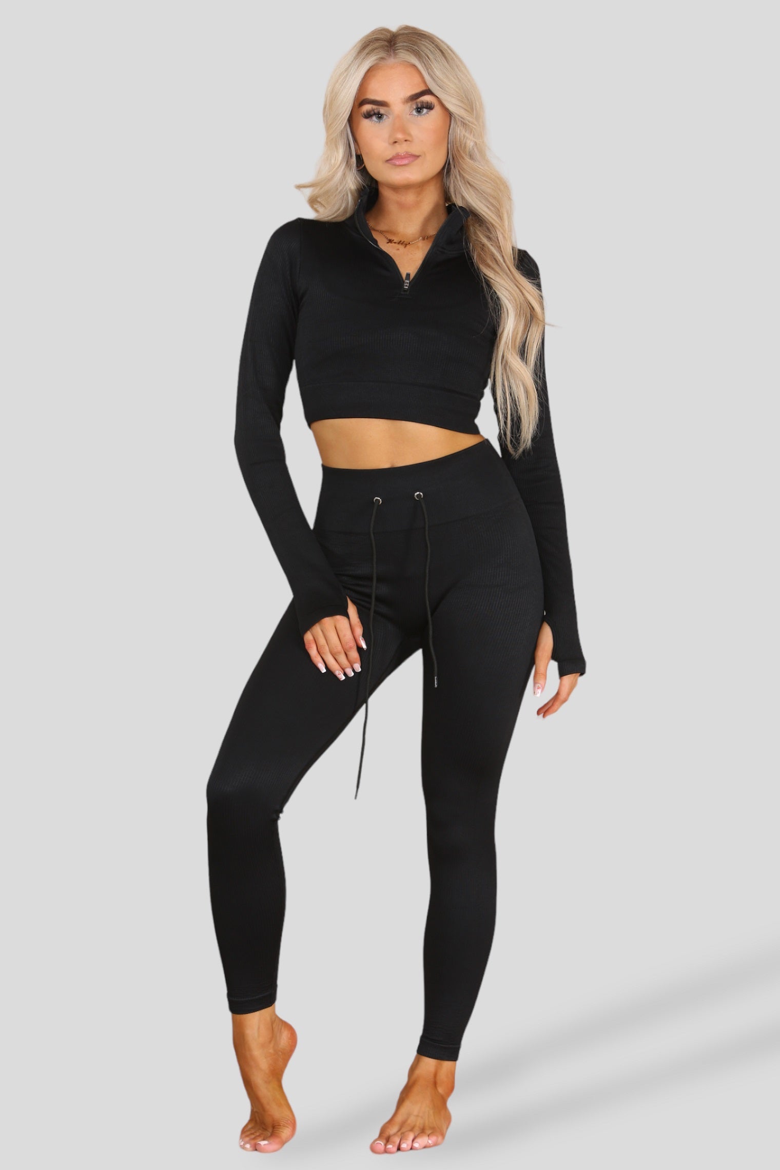 Ribbed Zip Top & Leggings Active Set - Gwen