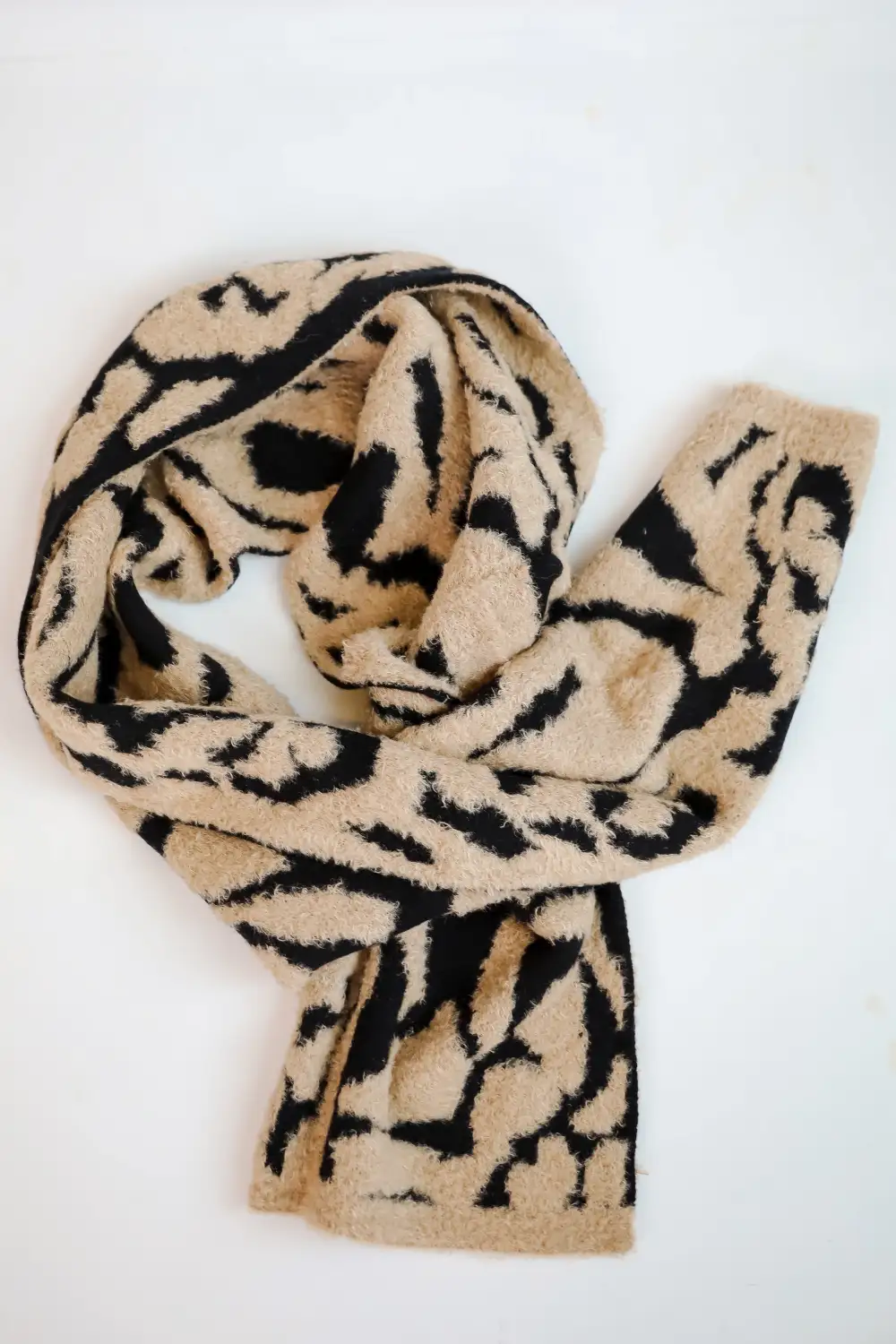 FINAL SALE - Fierce And Cozy Beige Leopard Scarf