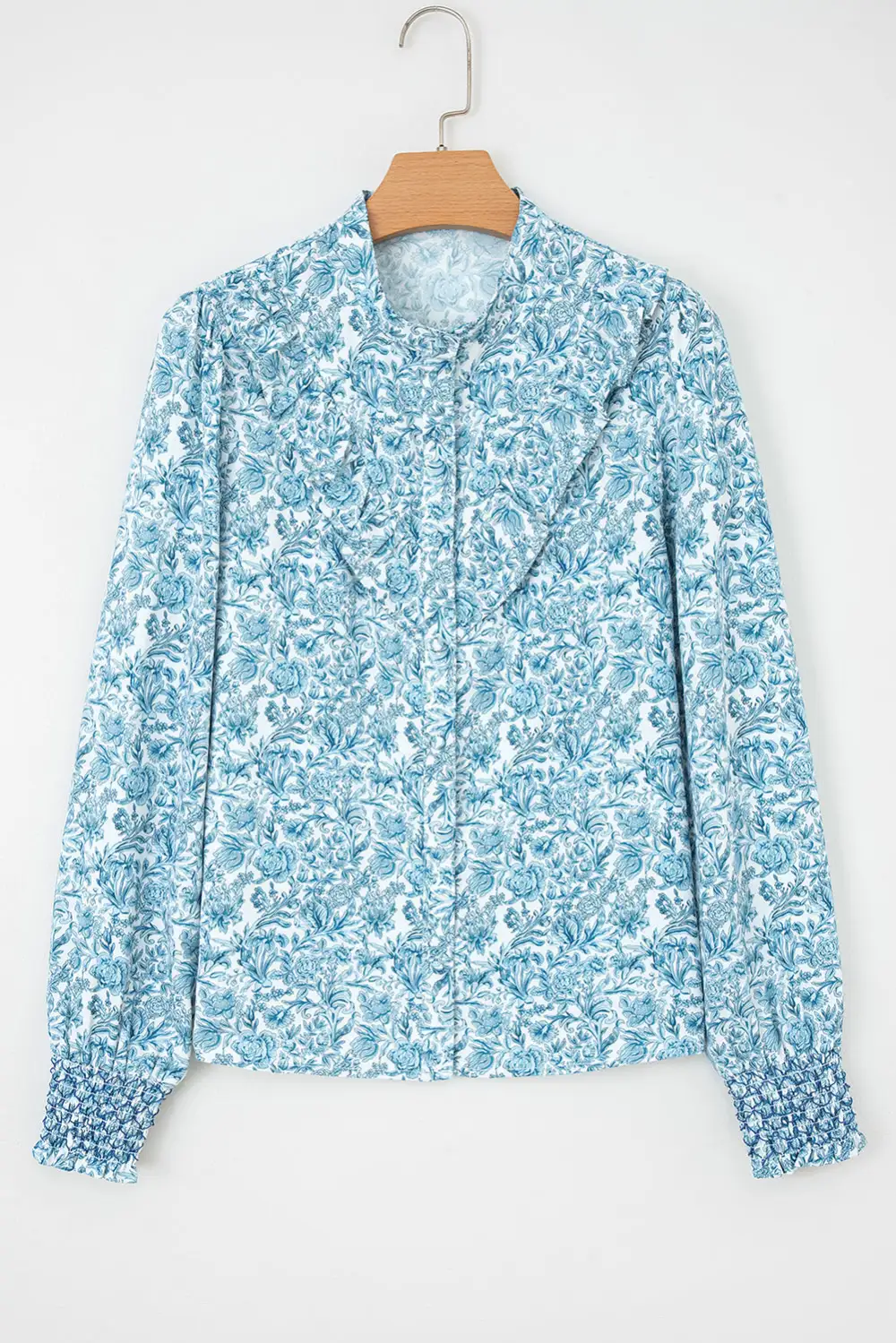 Floral Puff Sleeve Shirt Blouse