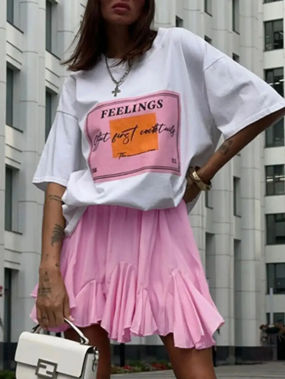 Ruffle Elastic Skirt