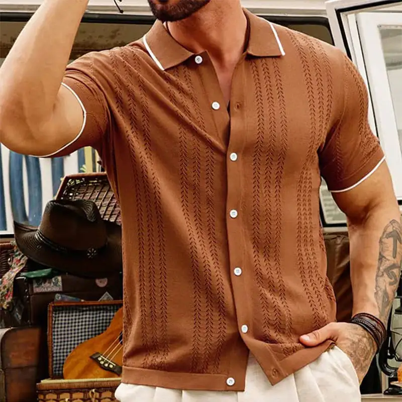 Jacquard Pattern Knit Shirt