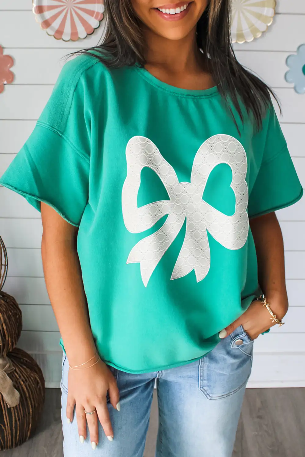 Sea Lace Bow Raw Tee