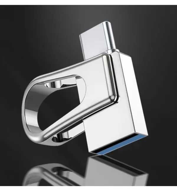 Three in one USB flash drive with dual interface OTG Type-C, fast transfer of 10 level data storage, compatible with Android/iOS/HarmonyOS phones and computers