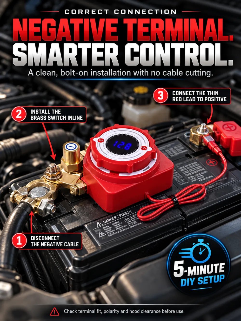 High-Efficiency Anti-Drain Remote Battery Disconnect Switch Kit