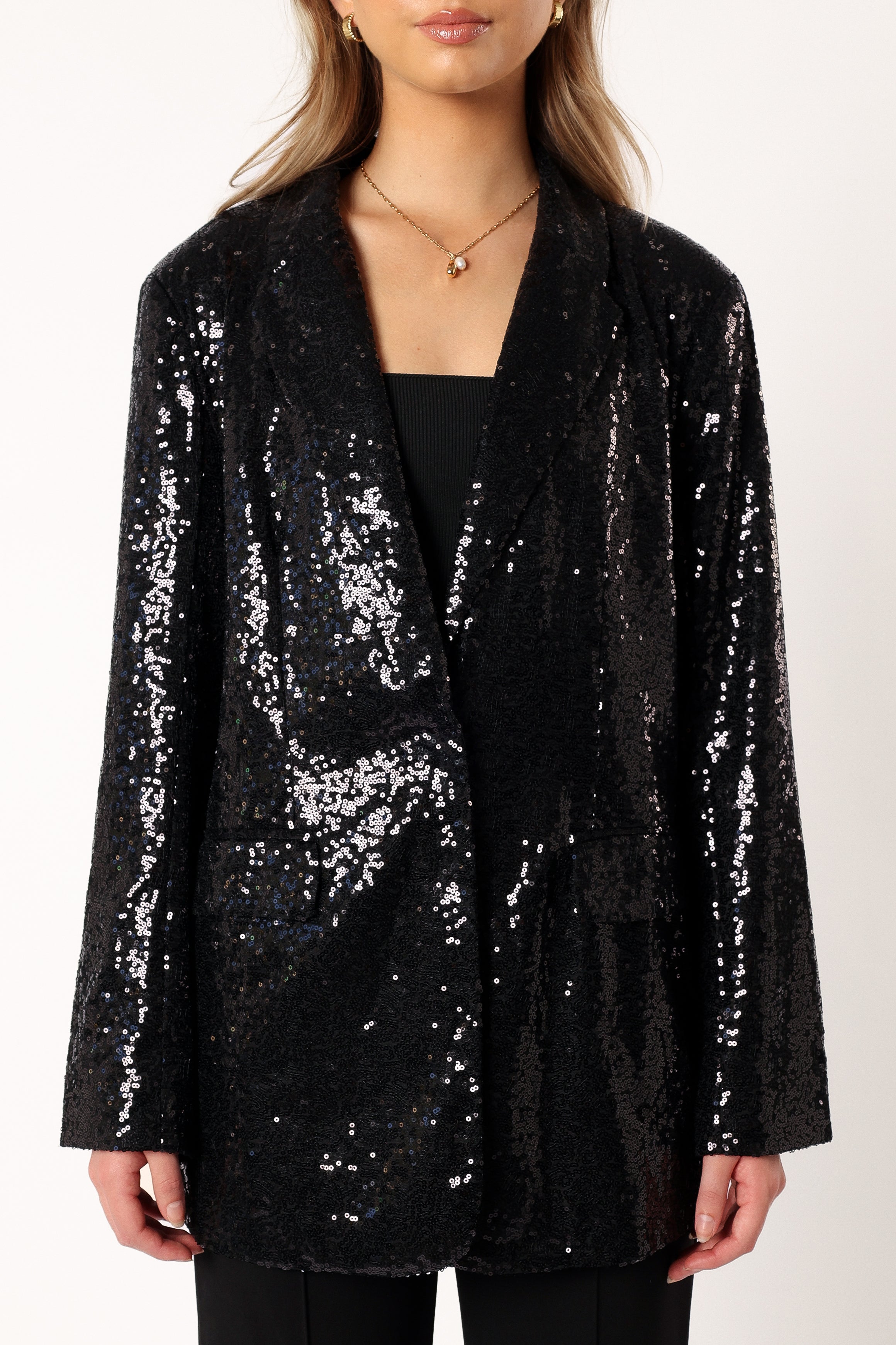 Delaney Sequin Blazer - Black