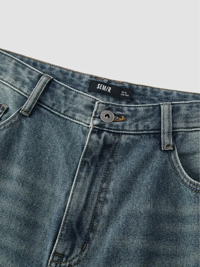 Men's Denim Drawstring Denim Pants