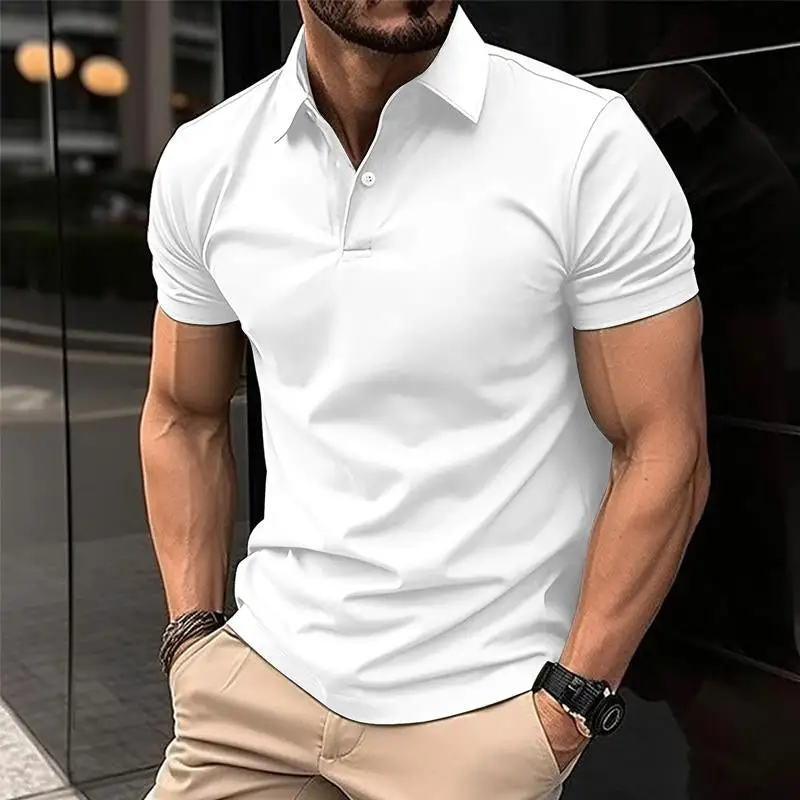 Layered Short Sleeve Collared Knit Shirt