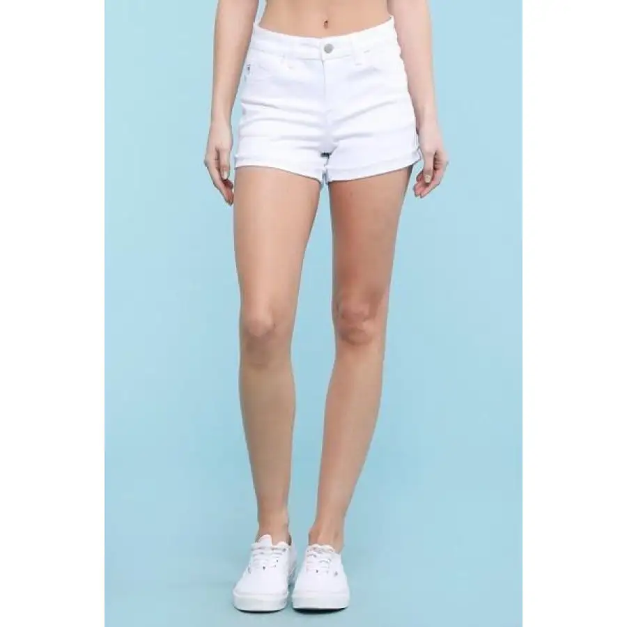 Cuffed Denim Shorts
