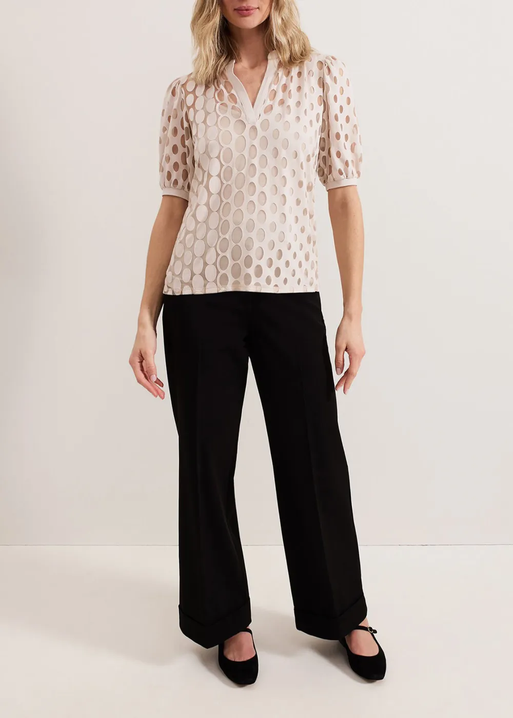 Designer Geometric Semi-Transparent Top For Women