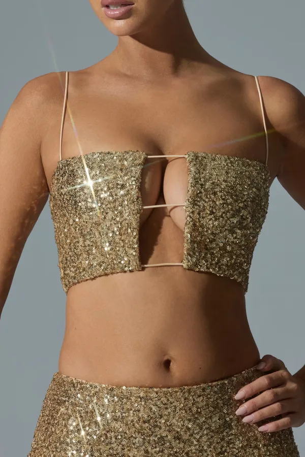 Versatile Square Neck Sequined Camisole
