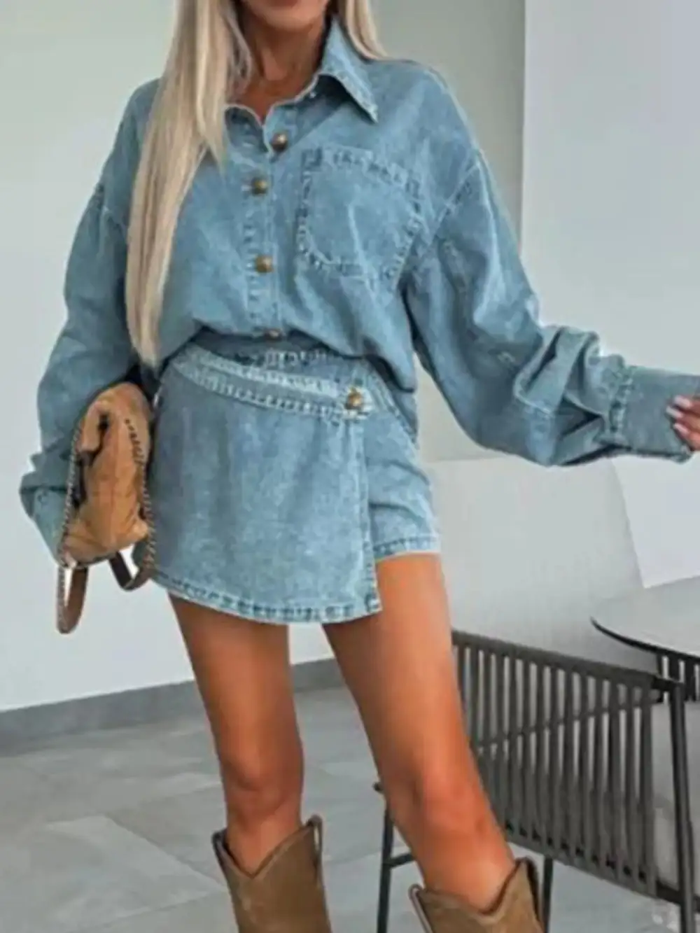 Button Front Relaxed Coordinated Set