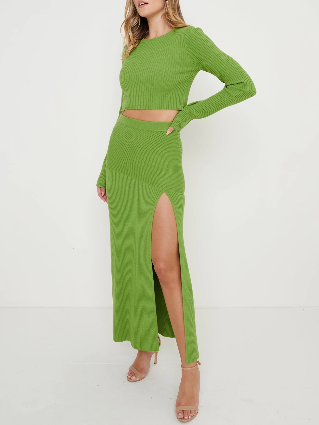 Asymmetric Knit Skirt