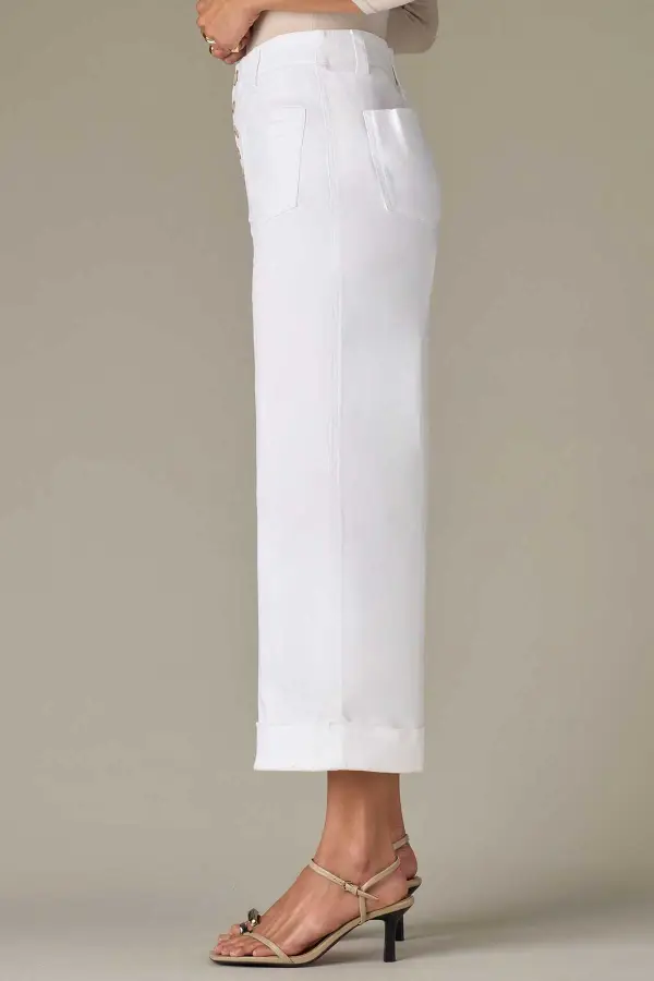 Everyday Petite Button Fly Wide Leg Pants