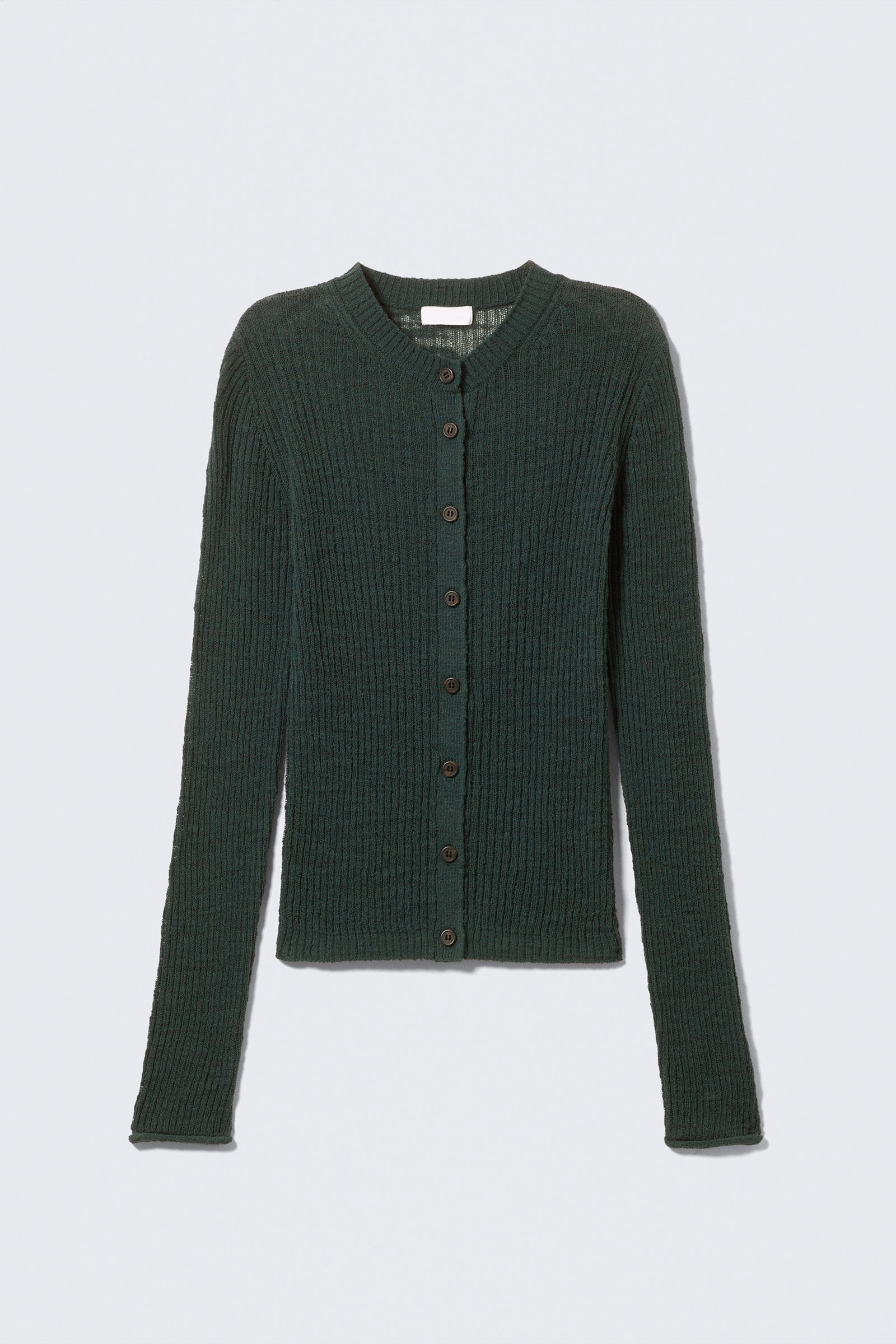 Crew Neck Long Sleeve Cardigan