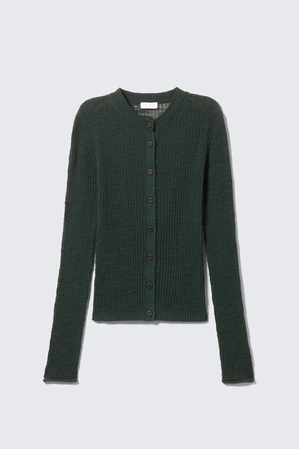 Crew Neck Long Sleeve Cardigan