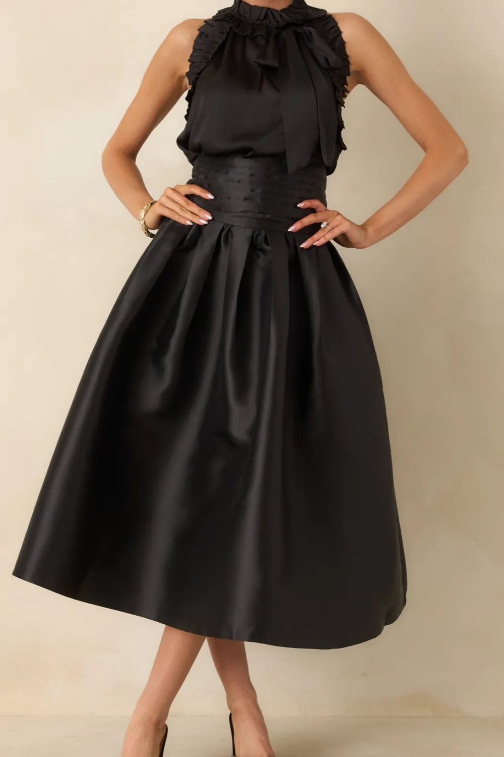 Casual Smooth-finish Midi Skirt
