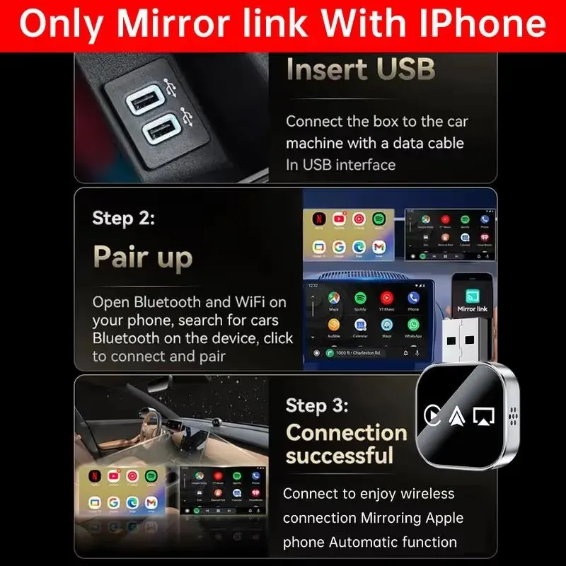 3-in-1 Wireless CarPlay Adapter