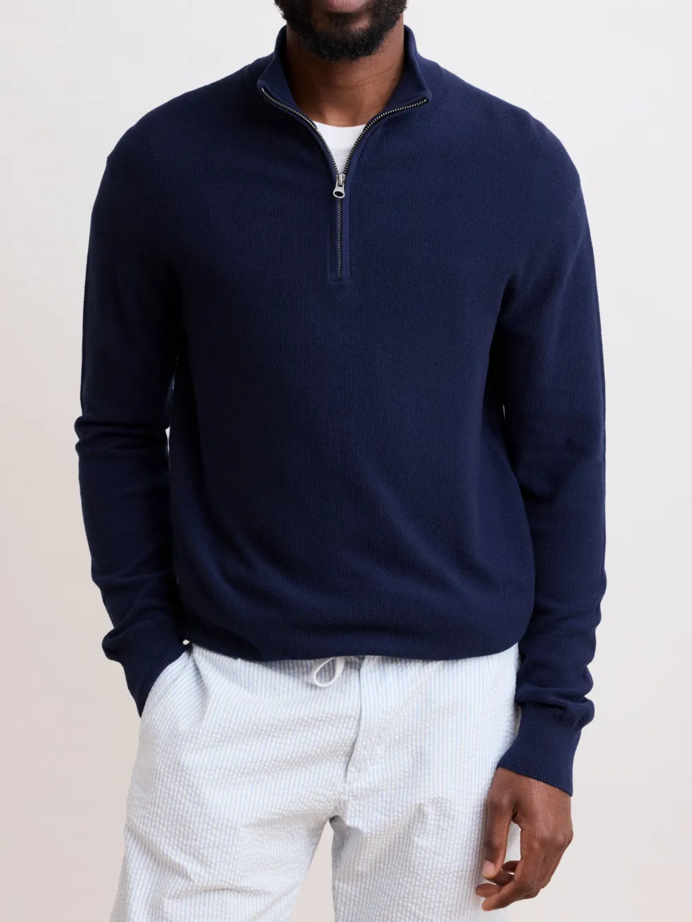 Men's Deep Blue Cotton Sweater