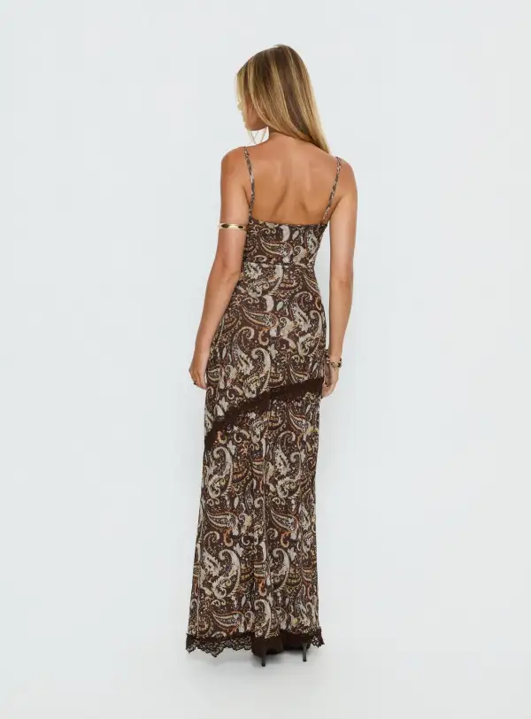 Clean Line Lace Detail Maxi Dress