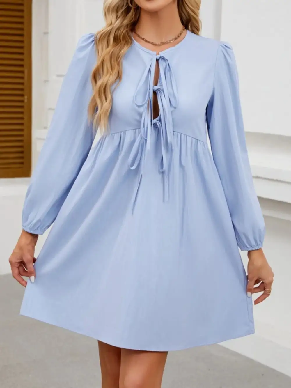 Easy Tie Detail Mini Dress