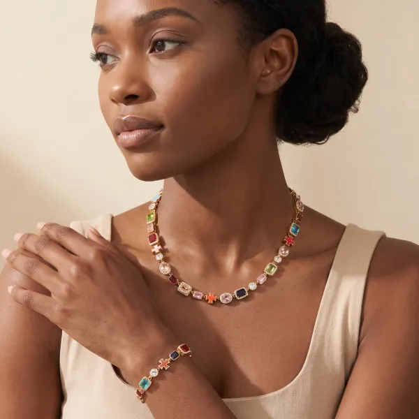 Rainbow Radiance Necklace & Bracelet Set