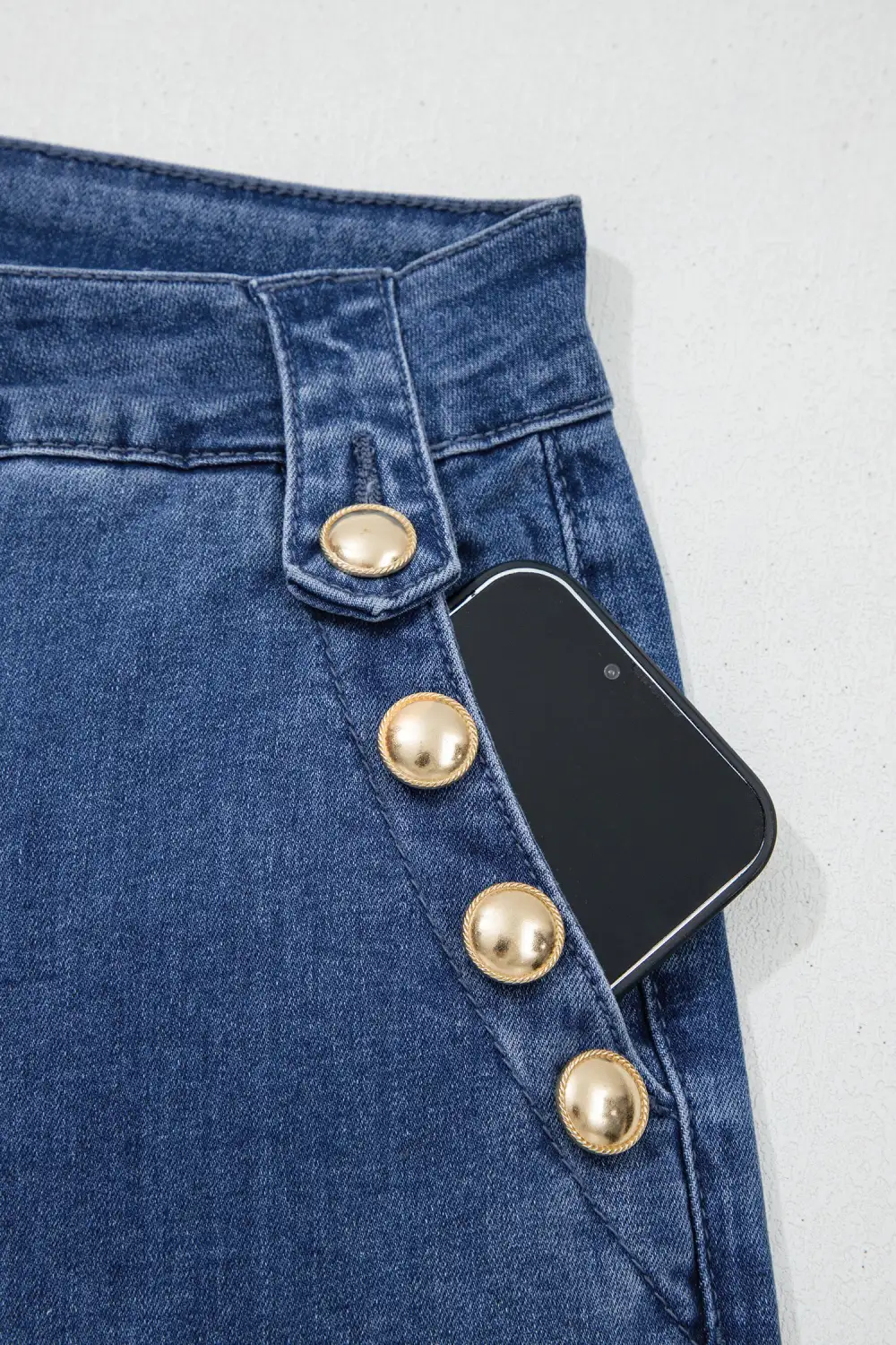 Wide Leg Denim Trousers