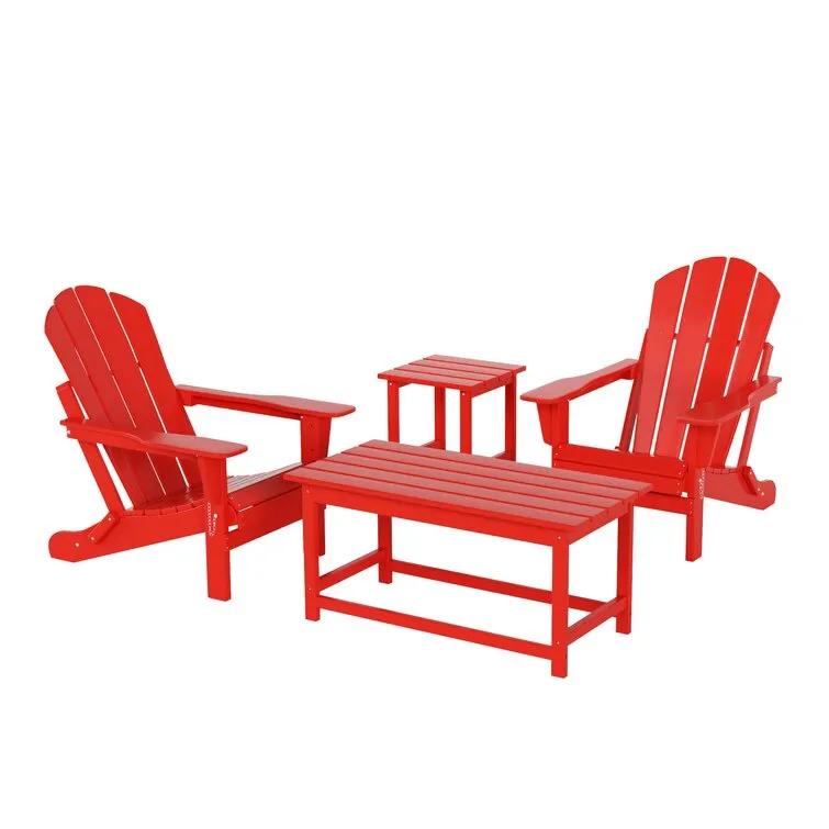 Kirkham Plastic Folding Adirondack Chair with Table