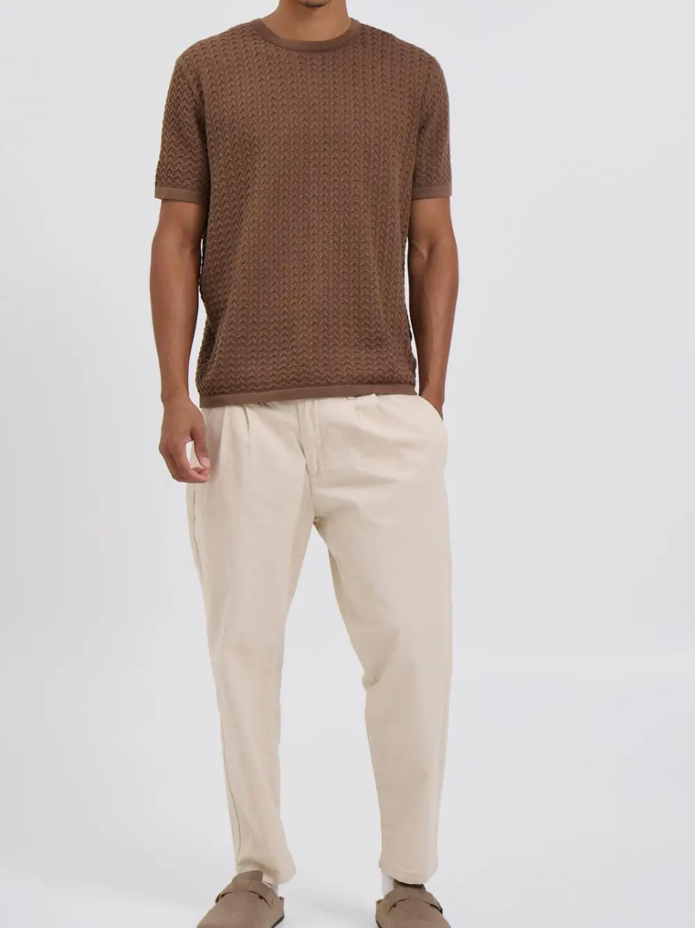 Simple Casual And Daily Silver Knitted Tee