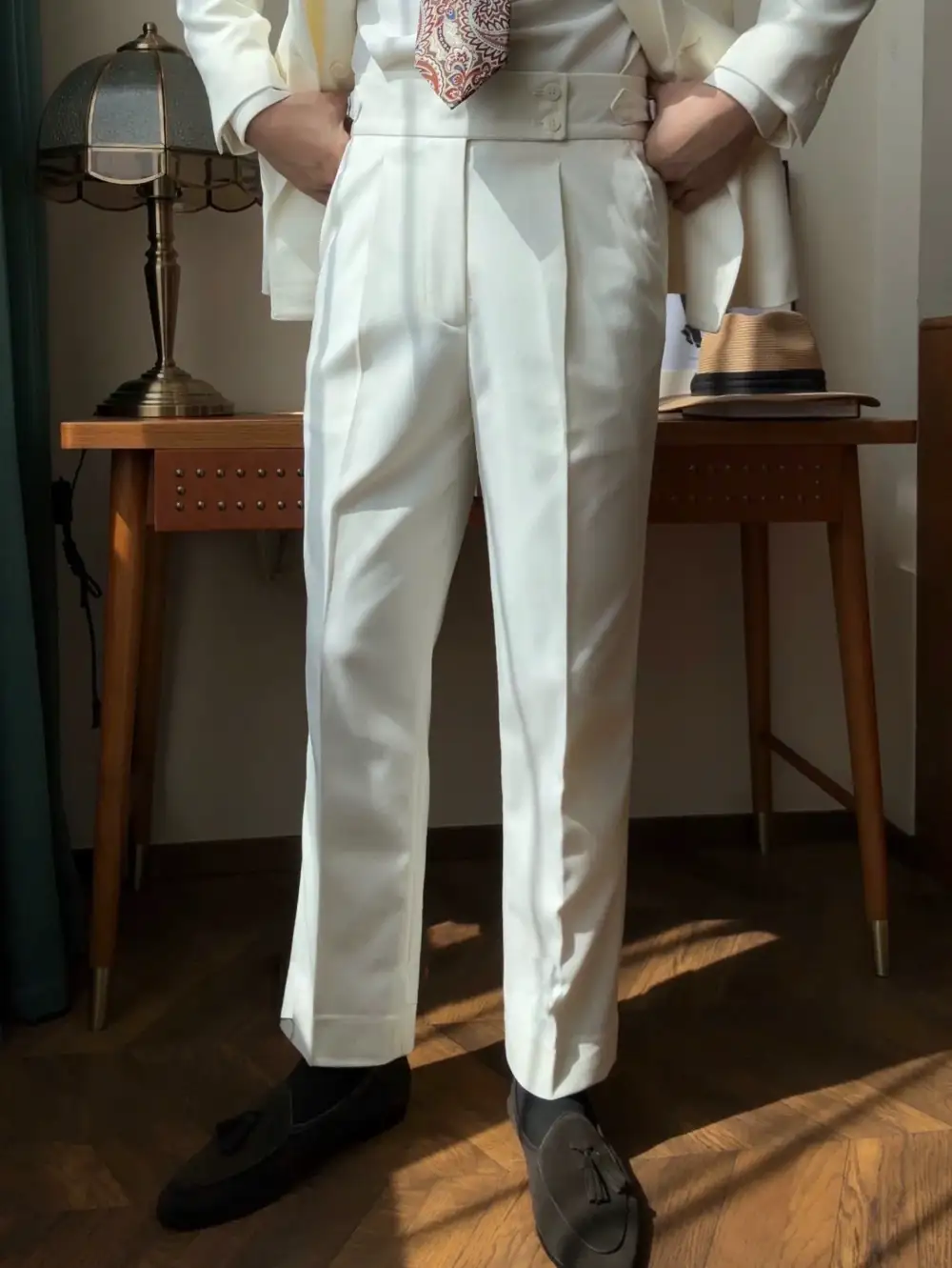 Smart Elastic Side Tab Trousers