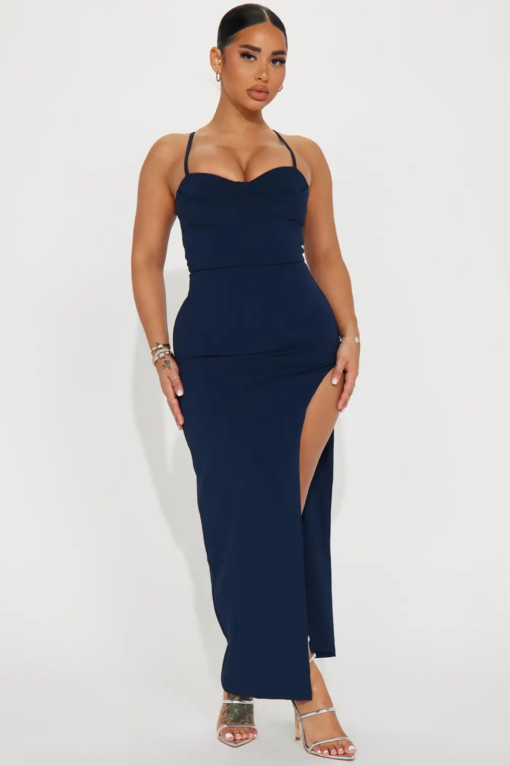 Kayla Sweetheart Maxi Dress - Navy