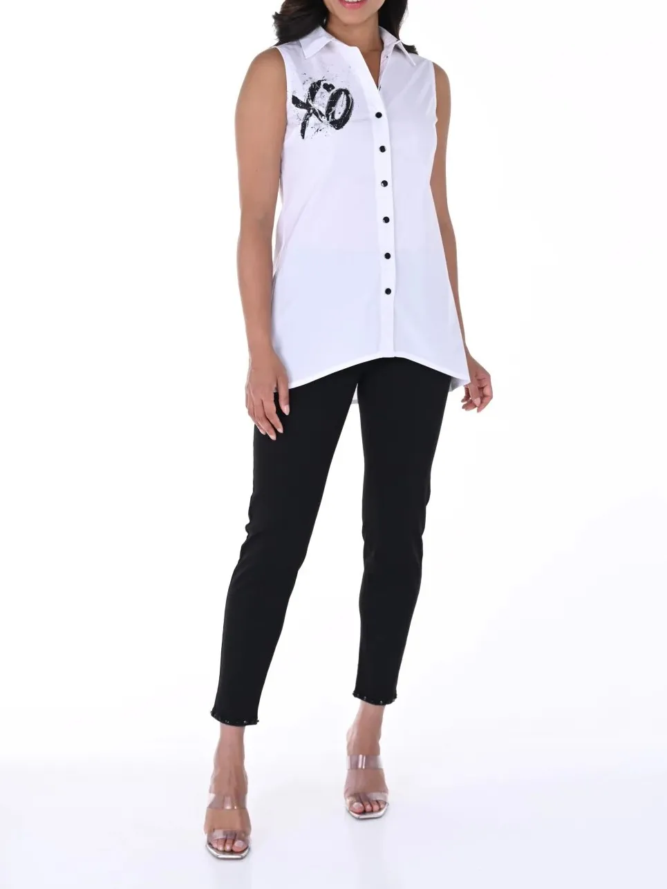 Black Denim Jeans with Heart Detail