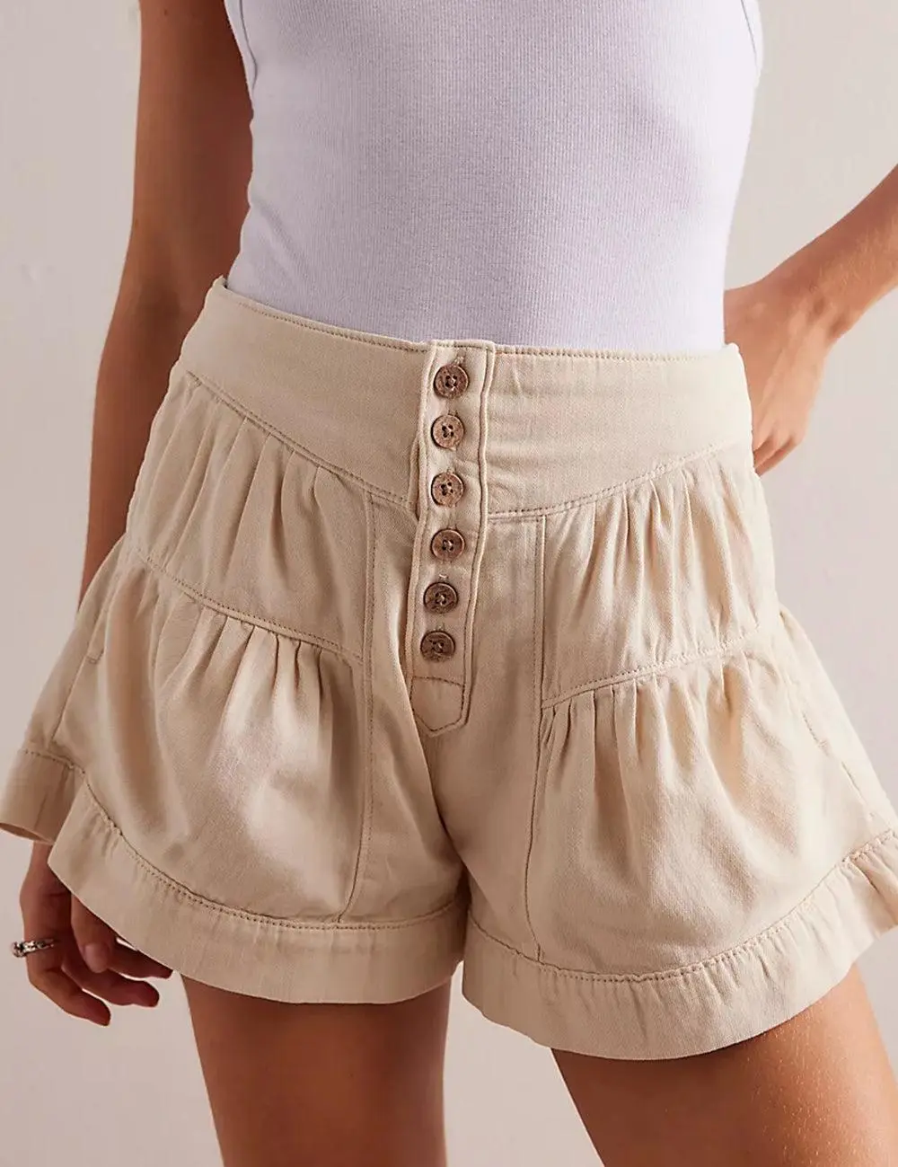 Cotton Denim Shorts