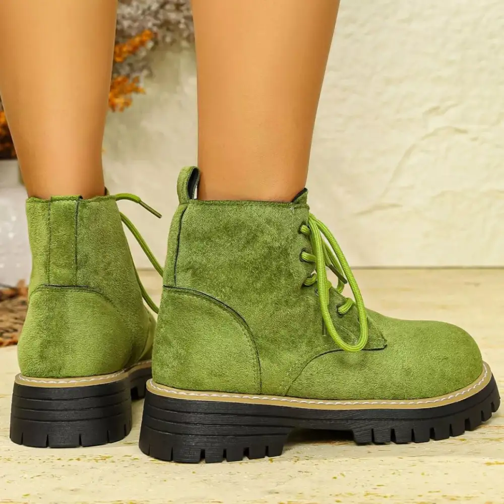 Round Toe Lace-Up Boots