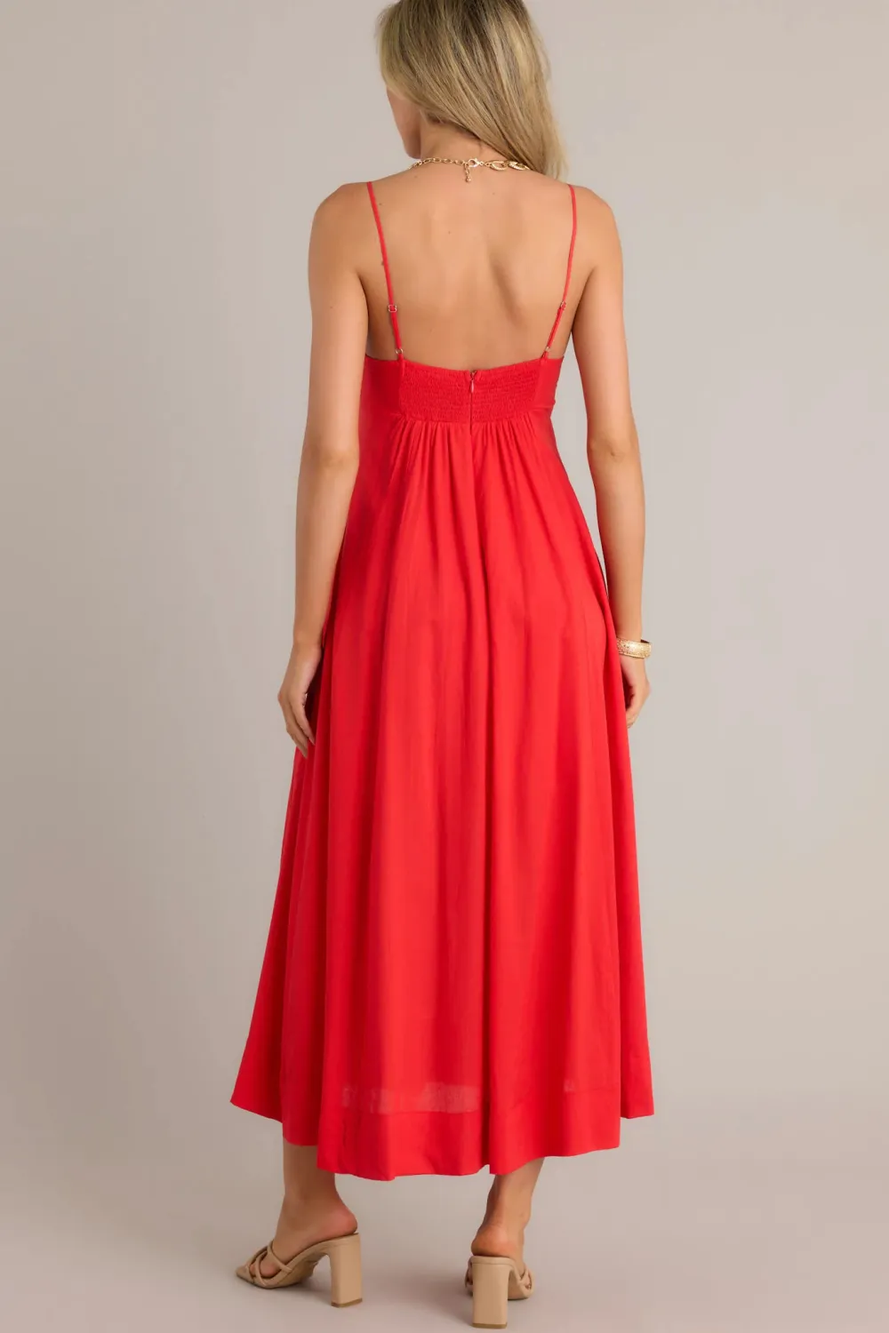 CELESTIAL BEAUTY RED BUSTIER MAXI DRESS