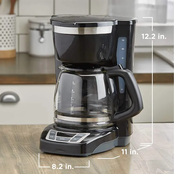 CM1160B 12-Cup Programmable Coffee Maker, Black/Stainless Steel