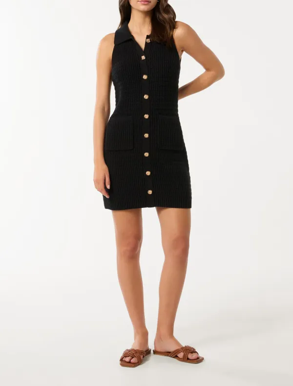 Textured Knit Mini Dress