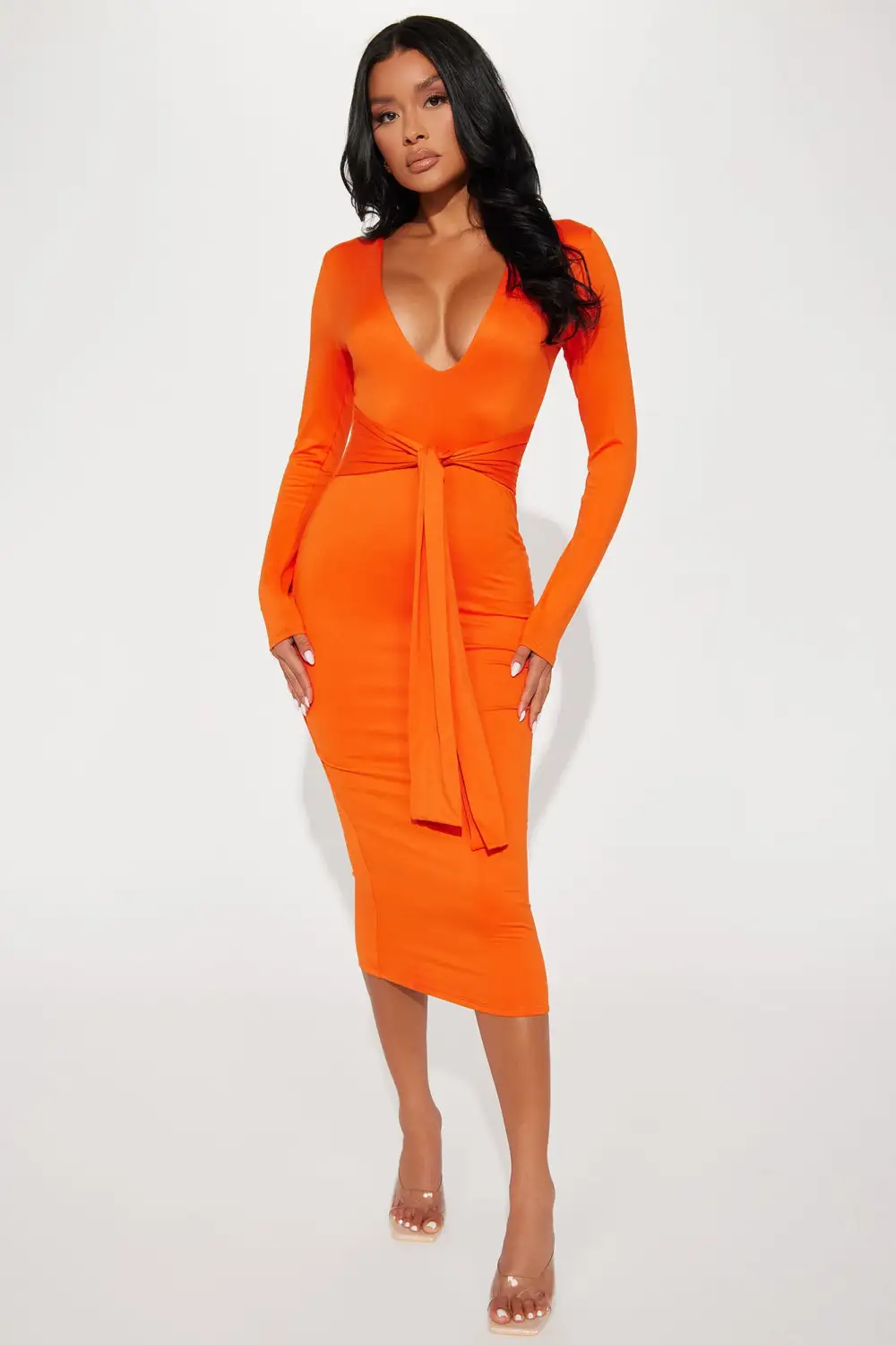Hues of Love Midi Dress - Orange