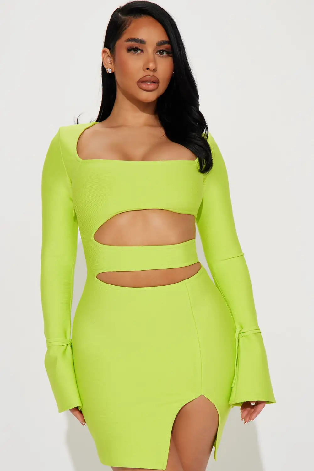 Aurelia Bandage Mini Dress - Lime