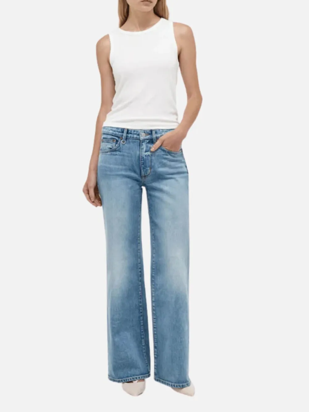 Pocketed Mid-Waist Jeans