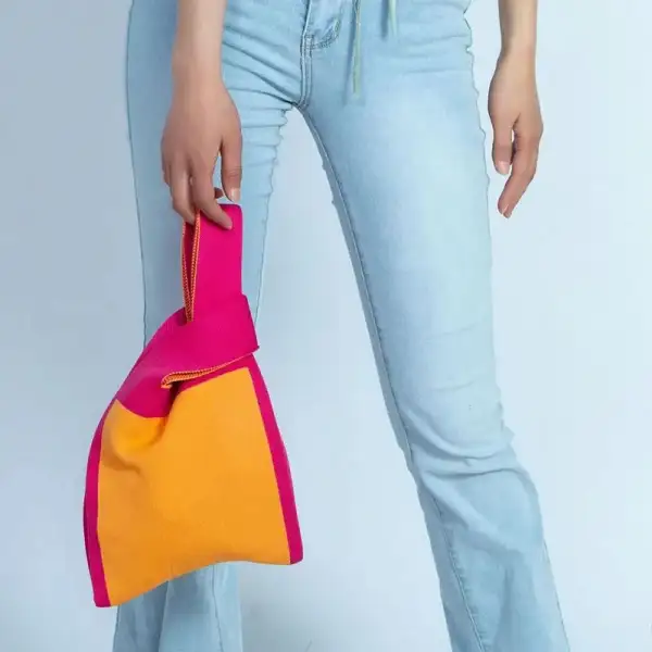 Colorblock Knit Handbag