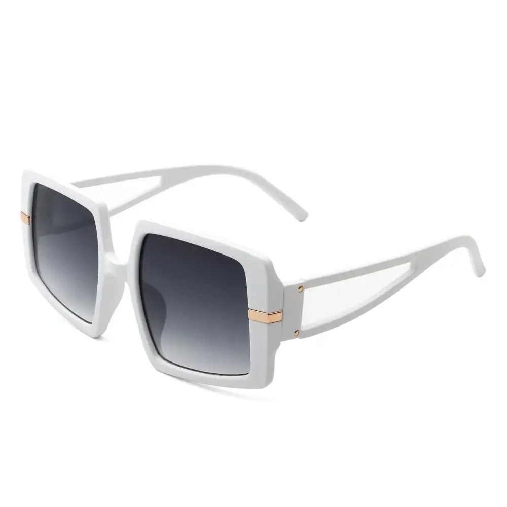 Polished Square Flat Top Frame Sunglasses