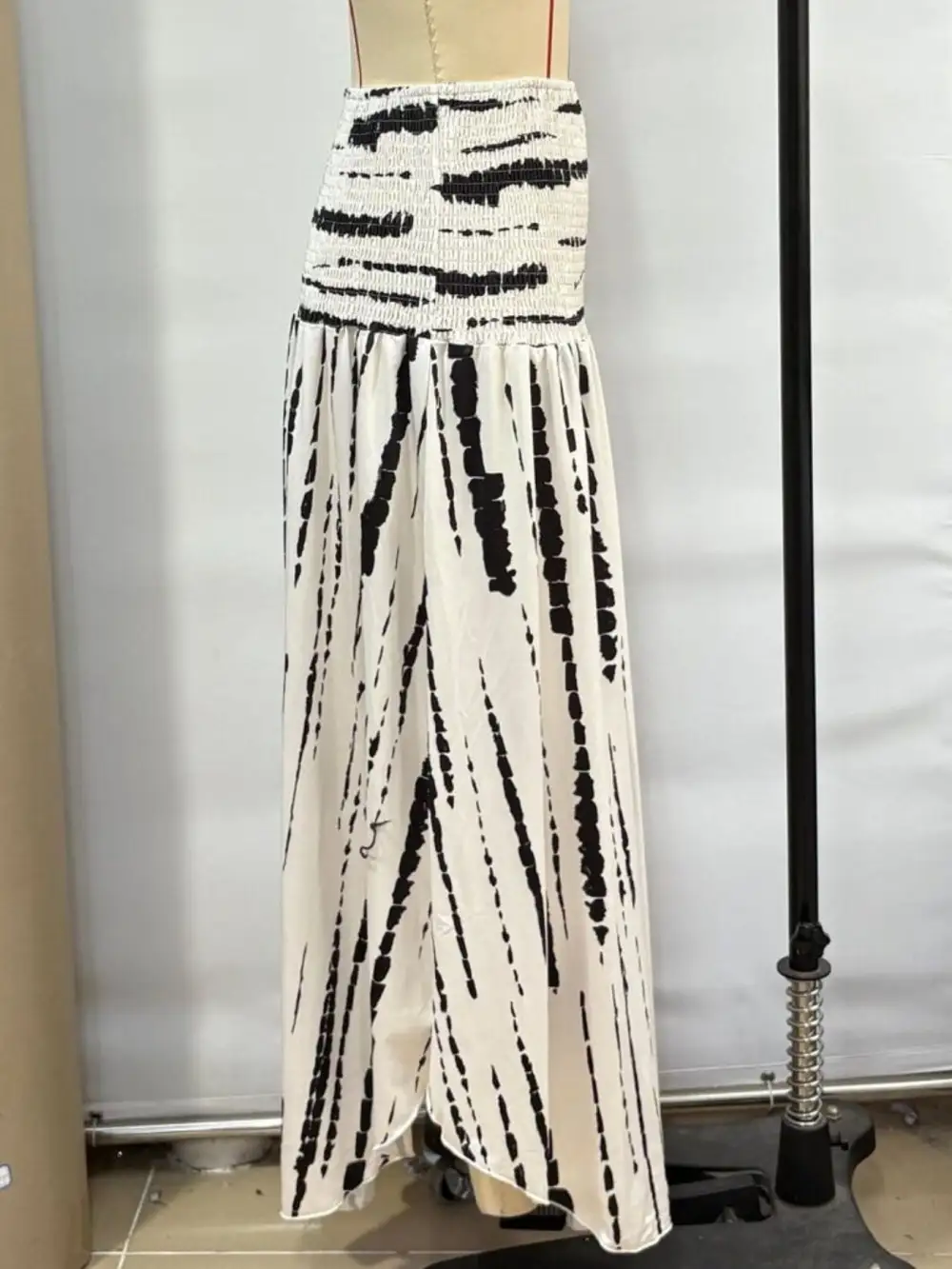 Smocked Asymmetrical Skirt