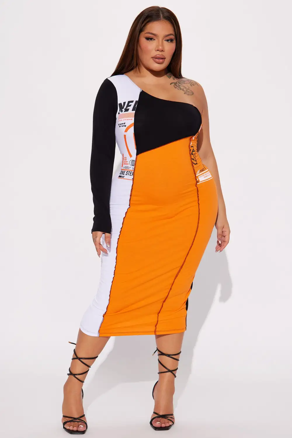 On The Go Midi Dress - Black/combo