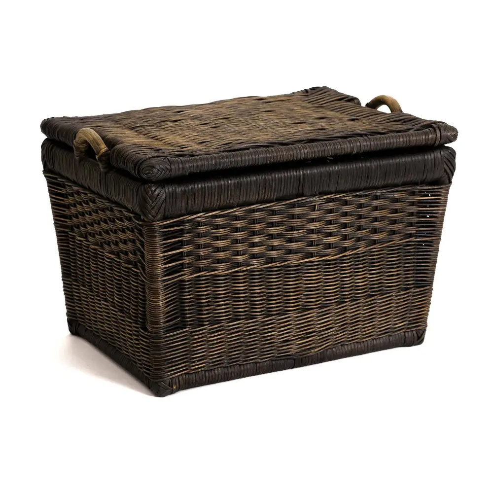 Lift Off Lid Wicker Storage Basket