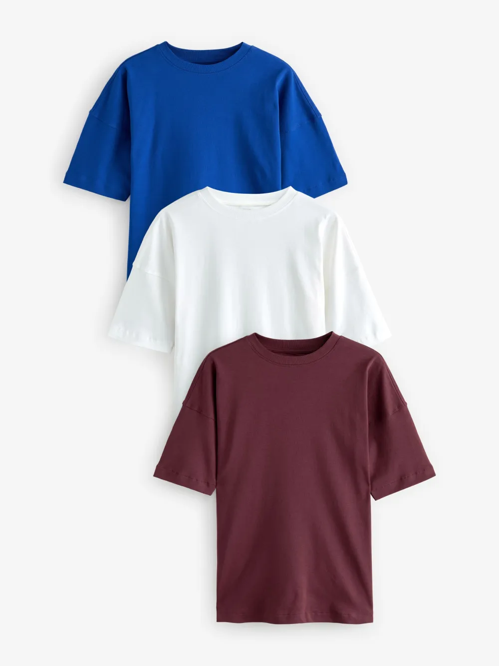3-Piece Set Of Oversized Pure Cotton T-Shirts